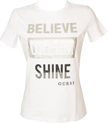 Produktbild von GUESS Damen-T-Shirt, kurzärmeliges T-Shirt mit Rundhalsausschnitt, Aufdruck und Logo aus reiner Baumwolle, Artikel Q4BI05KAK90, US M - MEX/ES M - UK 10 - EUR 38 - IT M - CAN M, Cotone 100%