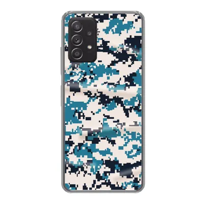 Produktbild von MuchoWow® Handyhülle Schutzhülle Hülle für Samsung galaxy a73 Blaues und weißes Camouflage-Muster Silikon Softcase Handy Hülle - Handyhülle