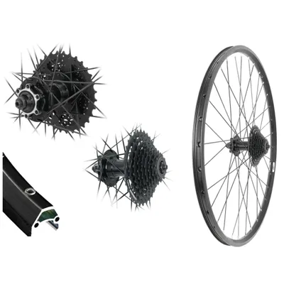 Produktbild von Aggro-X 27,5 Zoll Hinterrad Hohlkammer Laufrad Schwarz Disc + 9-Fach Shimano Kassette