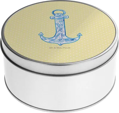 Produktbild von Mr. & Mrs. Panda Dose Anker Blau - Gelb Pastell - Geschenk, Kaffeedose, keksdosen, Keksdose, Vorratsdosen, Gute Laune, zuckerdose