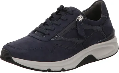 A single navy blue sneaker is shown from a side-angle on a white background.