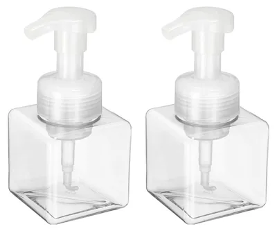 Obrázok produktu pre Solidchoice – Súprava 2 prázdnych fľašiek s pumpičkou, objem 250 ml, priehľadné