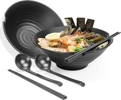 Produktbild von Famanu Ramen Bowl Set 2er - Japanische Ramen-Schalen mit Besteck