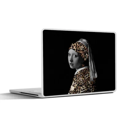 Produktbild von MuchoWow® Laptop Aufkleber Sticker Cover Gemälde - Mädchen mit Perlenohrring - Panther 31x22.5 cm - Laptop-Deko