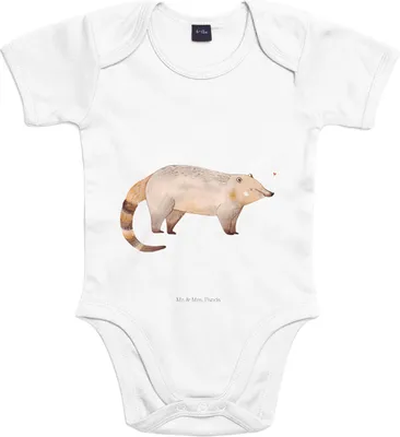 Produktbild von Mr. & Mrs. Panda Strampler Baby Nasenbaer 12. - 18. Monat - Heather Grey - Geschenk, Babystrampler, Babybody, Bär, babykleidung body, Nasenbär, Rüsselbär, Nasenbären
