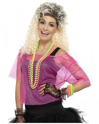 Produktbild von Pinkes 80er Jahre Netz Shirt für Fasching Größe: S/M