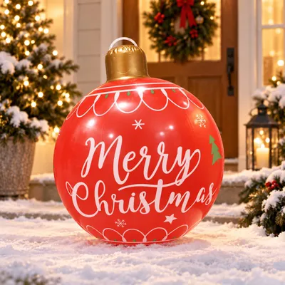 Aufblasbare Weihnachtskugel, PVC, 66 cm, für draußen