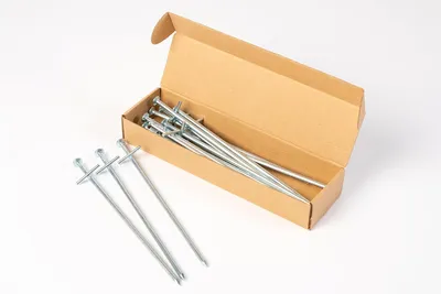 Image de Lot De 15 Piquets De Tente 23 cm En Acier Galvanisé Ø 6 mm – Sardines T Profil Solides Pour Camping Jardin Et Tentes
