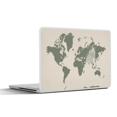 Produktbild von MuchoWow® Laptop Aufkleber Sticker Cover Weltkarte - Tiere - Zebra 30x22 cm - Laptop-Sticker