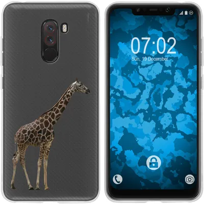 Produktbild von PhoneNatic Case kompatibel mit Xiaomi Pocophone F1 Silikon-Hülle Vektor Tiere Giraffe M8