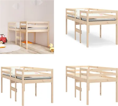 Produktbild von vidaXL Hochbett 80x200 cm Massivholz Kiefer - Hochbett - Hochbetten - Schlafzimmermöbel - Bettgestell