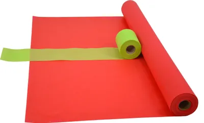 Produktbild von Sensalux Kombi-Set 1 Tischdeckenrolle 1,5m x 25m rot + Tischläufer 15cm apfelgrün