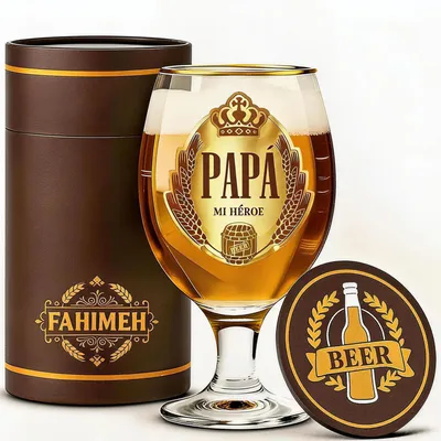 Produktbild von Biergläser mit Untersetzern zum Vatertag und zu Geburtstagen