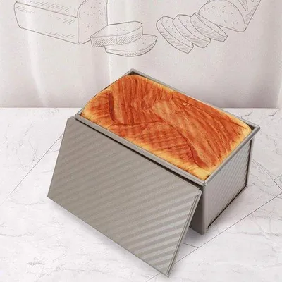 Produktbild von Aluminiumtoaster mit Deckel, Antihaftbeschichtung, Toastform von Aluminiumlegierung für Brot und Kuchen.