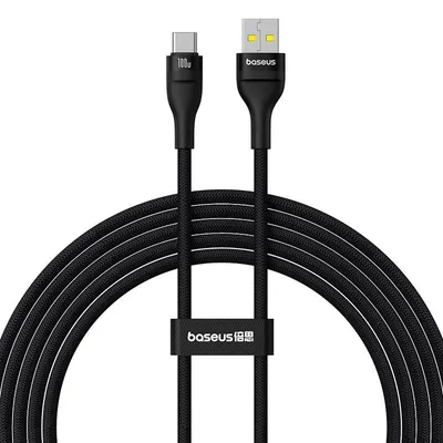 Produktbild von Baseus Flash 2 USB-A/USB-C Kabel 100W 2m Schwarz