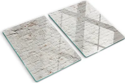 Obrázek produktu pro Kryt varné desky – Kryt na indukční desku – Ochranná skleněná deska – 2x40x52 cm– Skleněné ochranné desky na sporák –Tvrzené sklo –Cihlová zeď