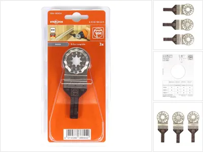 Obrázok produktu pre FEIN pílový list E-Cut Starlock s dlhou životnosťou 3 ks 30 x 10 mm ( 63502184220 ) BI-Metal