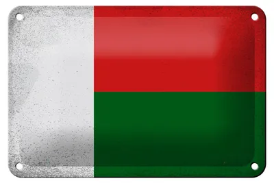 Produktbild von Blechschild Flagge Madagaskar 18x12cm Madagascar Vintage Dekoration