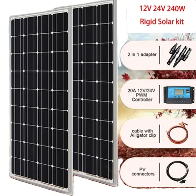 Produktbild von Solarpanel, langlebiges Design, hohe Effizienz, 12V 240W Solarkit
