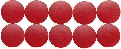 Produktbild von MAUL Magnet rund 10 Stück 0,6 kg Kunststoff Ferrit bruchsicher erodiert lackiert Ø 2.4 x 0.8 cm rot