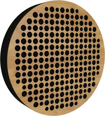 Obrázek produktu pro Balení po 2 kusech – akustické panely pro montáž na zeď | Akustické a dekorativní dřevěné panely pro redukci ozvěny | [CIRCLES | dub]