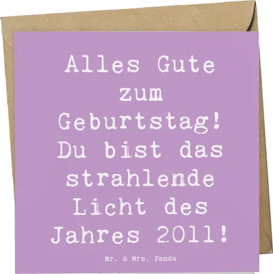 Produktbild von Mr. & Mrs. Panda Glückwunschkarte Spruch 2011 Geburtstag - Lavendeltraum - Geschenk, anlasskarte, Grußkarte, liebevolle Geburtstagswünsche, wertvoll und besonders, Jahr