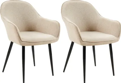 Produktbild von CLP 2er Set Esszimmerstühle Boise mit Robustem Metallgestell taupe