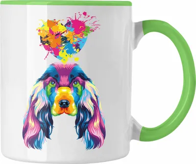 Produktbild von Trendation - Cocker Spaniel Herz Farbe Besitzer Tasse Geschenk Lustiger Spruch Geschenkidee Cocker Spaniel Liebhaber (Grün)