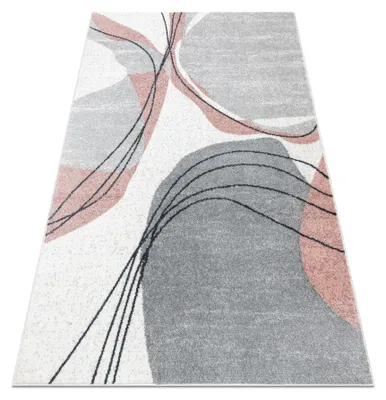 Image de Tapis FUSION 5868 blanc / rose foncé - Lignes, moderne, abstrait rose 120x170 cm