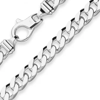 Produktbild von 7mm Panzerkette Silberkette Collier Halskette aus 925 Silber 55cm