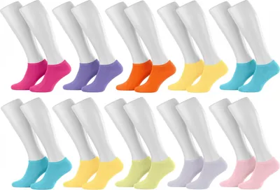 Tobeni 10 Paar Sneaker Socken Sneakers für Damen Herren und Teenager Farbig für Damen