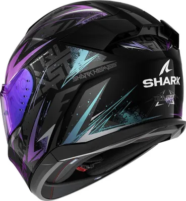 Produktbild von SHARK D-SKWAL 3 D-SKWAL 3 Helm Integralhelm Motorradhelm Rollerhelm mit Sonnenblende Schwarz grau Violett M HE0920E-KGX-M