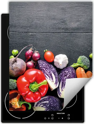 Produktbild von DarHaus Herdabdeckplatte Einteilig Küche Abdeckplatte für Glaskeramikfeld Abdeckung Induktionskochfeld Aufrollbare Matte 40x52 cm, Gemüse
