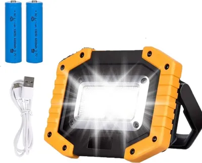 Produktbild von 30W LED Baustrahler, Arbeitsstrahler Strahler Akku USB Wiederaufladbares, IP65 Wasserdicht Arbeitsleuchte, Flutlicht Ständer-Arbeitslicht für Camping, Fischen, Werkstatt, Baustelle
