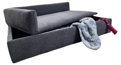 Sofa mit Hundebett für Haustiere, grau, 71x42x24 cm