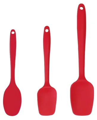 3er-Set Silikonspatel, hitzebeständig, rot, für Kochen & Backen