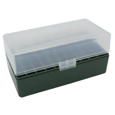Produktbild von WPW Patronenbox Kaliber .223 - 50 Stück grün-transparent mit Klappdeckel