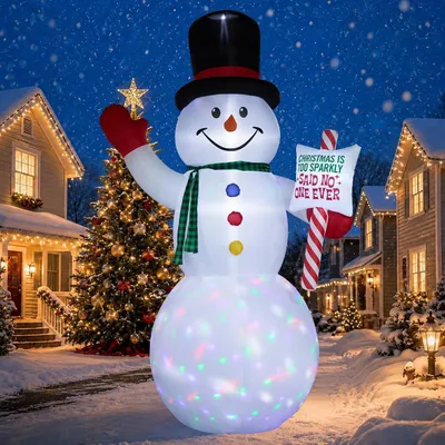 Aufblasbarer Schneemann 427 cm mit LED-Lichtern, Weihnachtsdeko