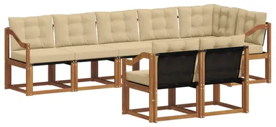 Produktbild von vidaXL Outdoor-Sofagarnitur 8 stk. Natur und Beige