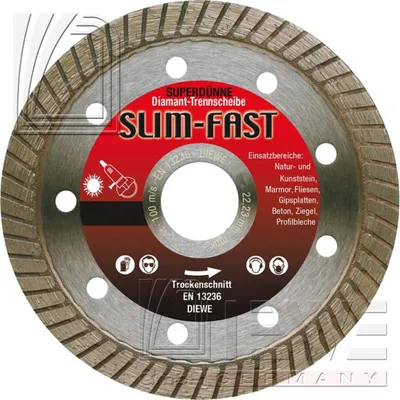 Zdjęcie produktu dla Średnica tarczy tnącej SlimFast 115x1,2mm Diewe