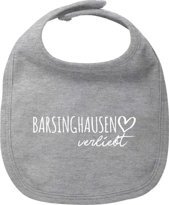 Produktbild von Huuraa Baby Lätzchen Barsinghausen verliebt Heather Grey Klettverschluss  Baumwolle Latz Geschenkidee