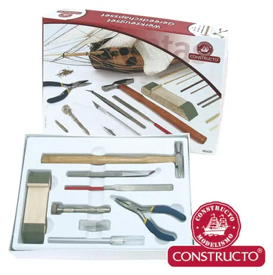 Produktbild von Constructo Grundwerkzeug-Set, Werkzeugkasten, ideal für den Modellbau