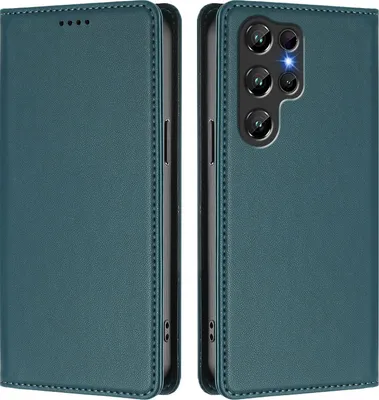 Produktbild von Handyhülle für Oukitel C61 / C61 Pro, Kunstleder Klapphülle Stoßfeste Magnetische Hülle mit Ständer Grün