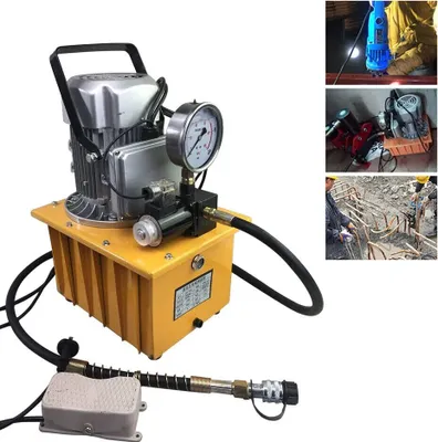 Zdjęcie produktu dla Elektryczna pompa hydrauliczna Zasilana pompa z zaworem pedałowym Pojemność oleju 7 l 700 bar 750 W 1400 obr/min