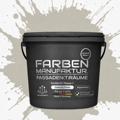 Produktbild von Profi Nano Fassadenfarbe Sockelfarbe Hausfarbe Silikonharz - RAL 7032 Kieselgrau - 5L