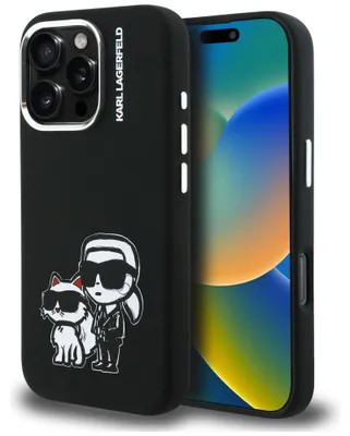 Immagine prodotto di Custodia in silicone Karl Lagerfeld             Karl&Choupette Sketch Magsafe per iPhone 16 Pro Max, nera