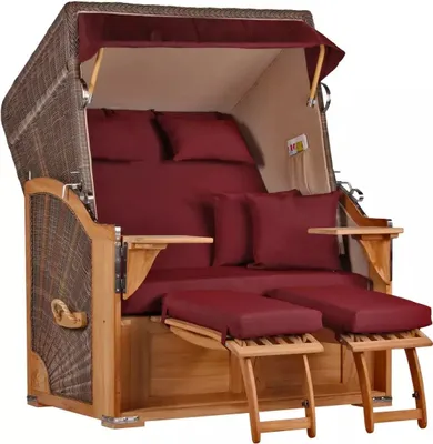 Produktbild von Strandkorb Nordstrand Teak PE grey Dessin 550