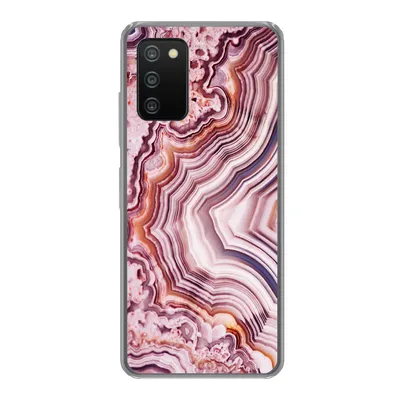 Produktbild von MuchoWow® Handyhülle Schutzhülle Hülle für Samsung Galaxy A03s Naturstein - Rosa - Luxus Silikon Softcase Handy Hülle - Schutz
