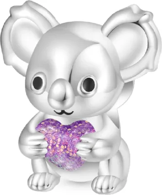 Produktbild von Gnoce Charm Koala mit Herz HDC064 Silber