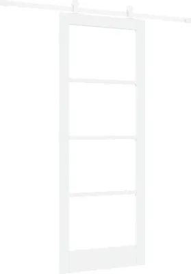 Produktbild von vidaXL Schiebetür ORKDAL Weiß 83 x 211 cm Massivholz Kiefer und Glas